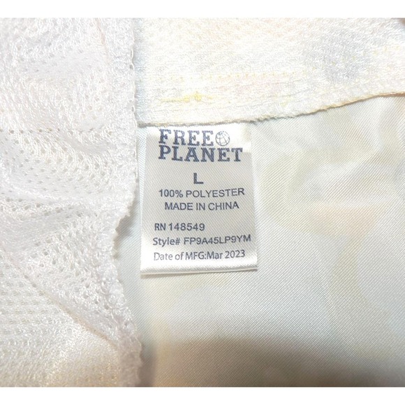 Free Planet Men's Elastic Waist Drawcord Floral Print Swim Trunks Yellow Large - Picture 9 of 9